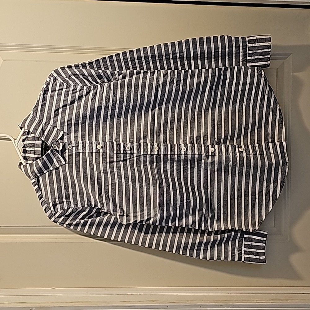 Banana Republic Striped Button-down Long Sleeve Blouse (Small)